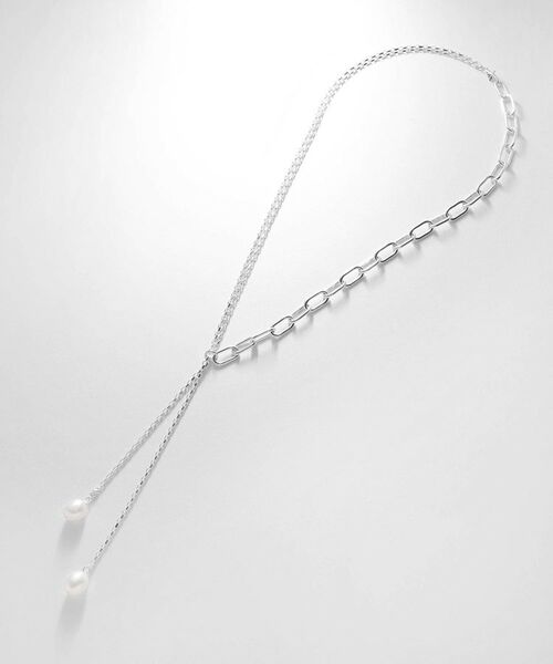 COCOSHNIK ONKITSCH / ココシュニックオンキッチュ ネックレス・ペンダント・チョーカー | シルバー バロックパール ミックスチェーン ダブルドロップ ネックレス | 詳細4