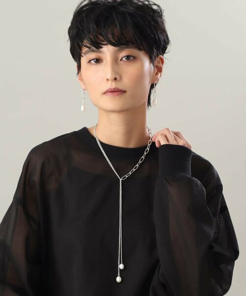 COCOSHNIK ONKITSCH / ココシュニックオンキッチュ ネックレス・ペンダント・チョーカー | シルバー バロックパール ミックスチェーン ダブルドロップ ネックレス | 詳細8
