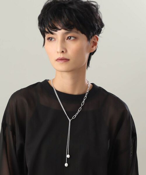 COCOSHNIK ONKITSCH / ココシュニックオンキッチュ ネックレス・ペンダント・チョーカー | シルバー バロックパール ミックスチェーン ダブルドロップ ネックレス | 詳細9