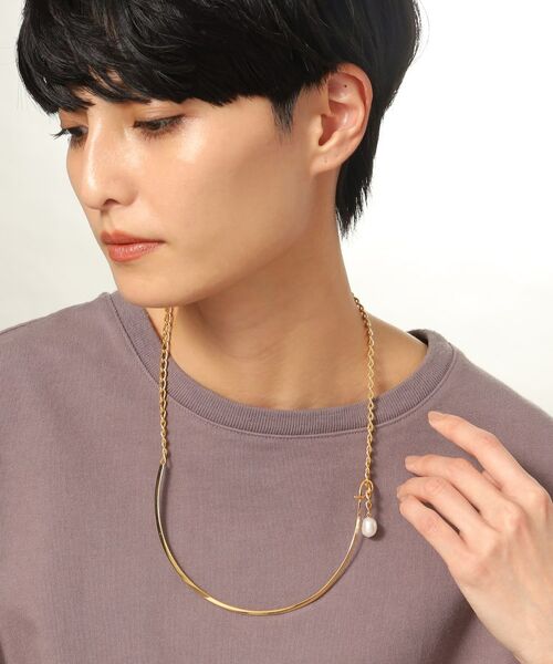 COCOSHNIK ONKITSCH / ココシュニックオンキッチュ ネックレス・ペンダント・チョーカー | シルバー マルチチェーンネックレス メタル・パール GP | 詳細10