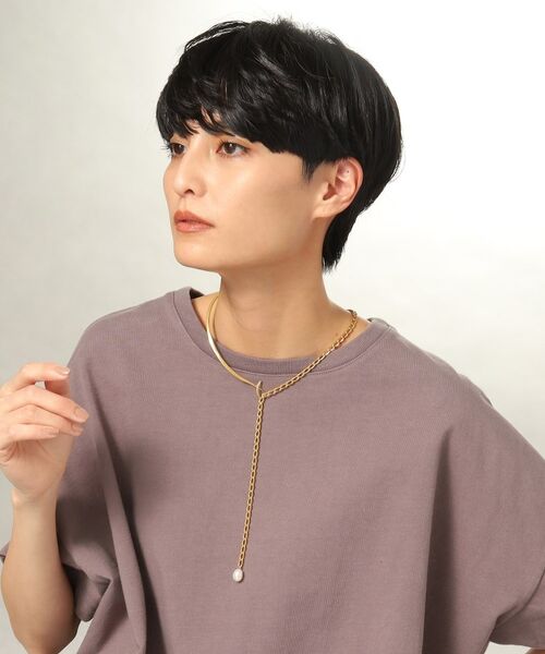 COCOSHNIK ONKITSCH / ココシュニックオンキッチュ ネックレス・ペンダント・チョーカー | シルバー マルチチェーンネックレス メタル・パール GP | 詳細8