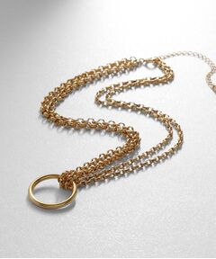 COCOSHNIK ONKITSCH / ココシュニックオンキッチュ ネックレス・ペンダント・チョーカー | シルバー サークルモチーフ ダブルチェーンチョーカー GP