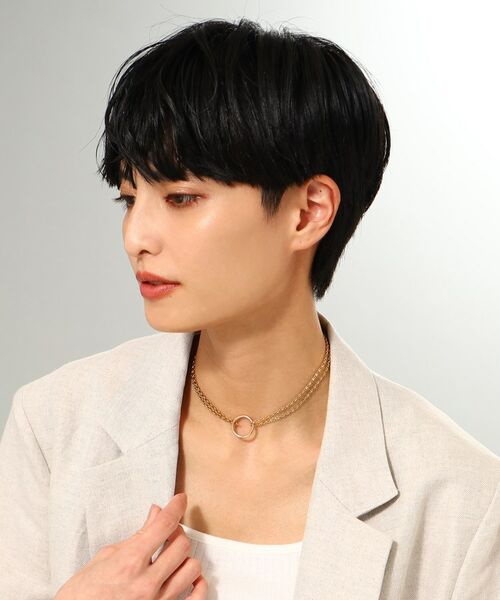 COCOSHNIK ONKITSCH / ココシュニックオンキッチュ ネックレス・ペンダント・チョーカー | シルバー サークルモチーフ ダブルチェーンチョーカー GP | 詳細6