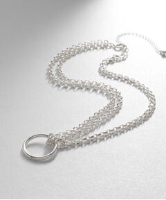 COCOSHNIK ONKITSCH / ココシュニックオンキッチュ ネックレス・ペンダント・チョーカー | シルバー サークルモチーフ ダブルチェーンチョーカー