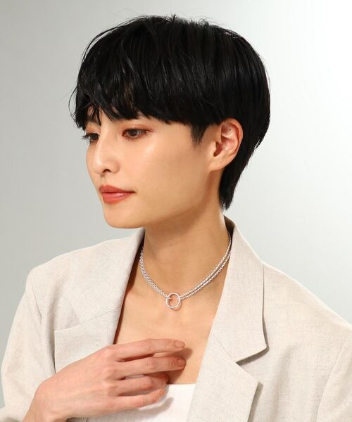 COCOSHNIK ONKITSCH / ココシュニックオンキッチュ ネックレス・ペンダント・チョーカー | シルバー サークルモチーフ ダブルチェーンチョーカー | 詳細6