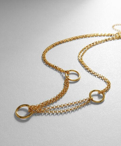 COCOSHNIK ONKITSCH / ココシュニックオンキッチュ ネックレス・ペンダント・チョーカー | シルバー サークルモチーフ ステーションネックレス GP | 詳細1