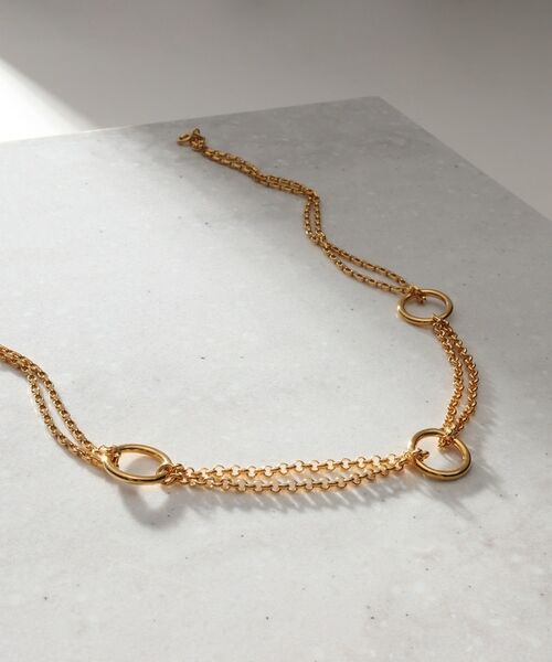 COCOSHNIK ONKITSCH / ココシュニックオンキッチュ ネックレス・ペンダント・チョーカー | シルバー サークルモチーフ ステーションネックレス GP | 詳細5