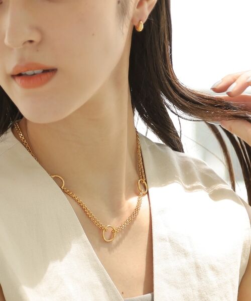 COCOSHNIK ONKITSCH / ココシュニックオンキッチュ ネックレス・ペンダント・チョーカー | シルバー サークルモチーフ ステーションネックレス GP | 詳細7