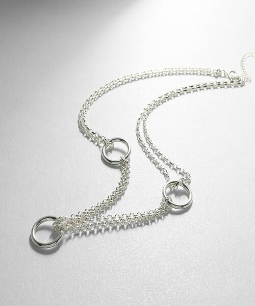 COCOSHNIK ONKITSCH / ココシュニックオンキッチュ ネックレス・ペンダント・チョーカー | シルバー サークルモチーフ ステーションネックレス | 詳細1