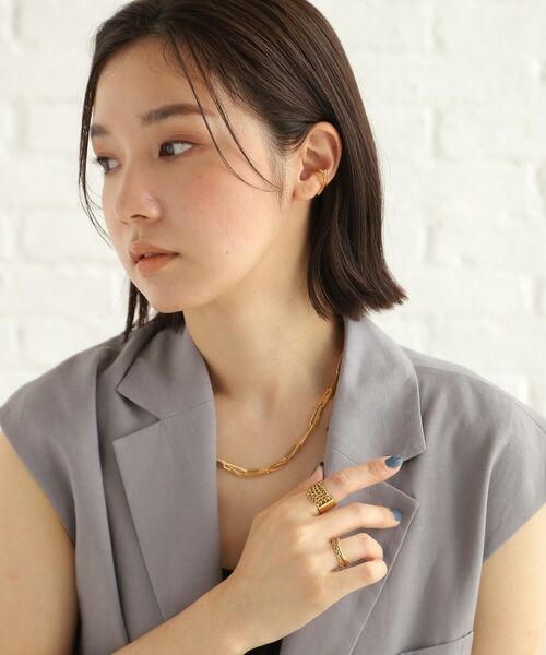 COCOSHNIK ONKITSCH / ココシュニックオンキッチュ ネックレス・ペンダント・チョーカー | シルバー ミックスチェーン フラットカーブ スルー ネックレス GP | 詳細10