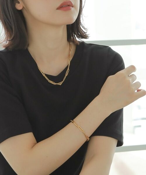 COCOSHNIK ONKITSCH / ココシュニックオンキッチュ ネックレス・ペンダント・チョーカー | シルバー ミックスチェーン フラットカーブ スルー ネックレス GP | 詳細13