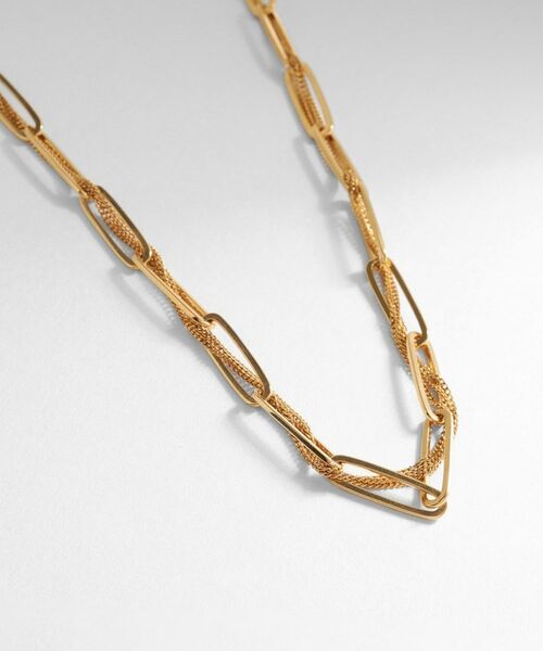 COCOSHNIK ONKITSCH / ココシュニックオンキッチュ ネックレス・ペンダント・チョーカー | シルバー ミックスチェーン フラットカーブ スルー ネックレス GP | 詳細2