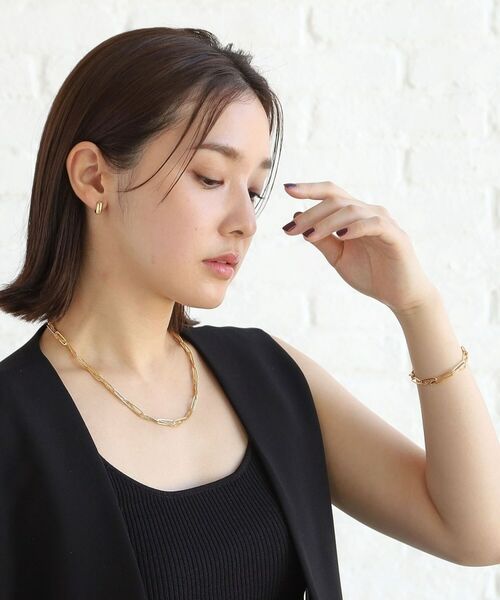 COCOSHNIK ONKITSCH / ココシュニックオンキッチュ ネックレス・ペンダント・チョーカー | シルバー ミックスチェーン フラットカーブ スルー ネックレス GP | 詳細9