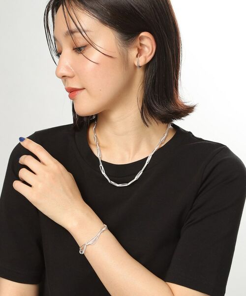 COCOSHNIK ONKITSCH / ココシュニックオンキッチュ ネックレス・ペンダント・チョーカー | シルバー ミックスチェーン フラットカーブ スルー ネックレス | 詳細10