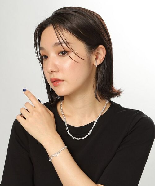 COCOSHNIK ONKITSCH / ココシュニックオンキッチュ ネックレス・ペンダント・チョーカー | シルバー ミックスチェーン フラットカーブ スルー ネックレス | 詳細6