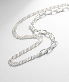 COCOSHNIK ONKITSCH / ココシュニックオンキッチュ ネックレス・ペンダント・チョーカー | シルバー ミックスチェーン ケーブルカーブ ドレープ ネックレス