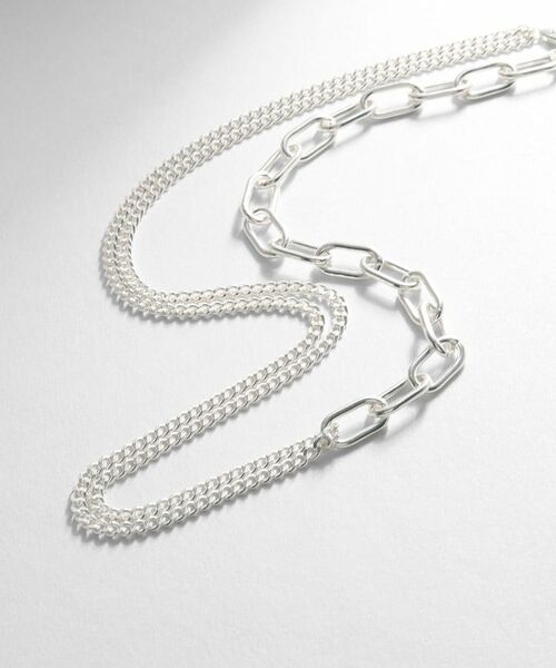 COCOSHNIK ONKITSCH / ココシュニックオンキッチュ ネックレス・ペンダント・チョーカー | シルバー ミックスチェーン ケーブルカーブ ドレープ ネックレス | 詳細1