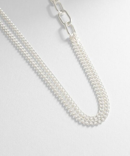 COCOSHNIK ONKITSCH / ココシュニックオンキッチュ ネックレス・ペンダント・チョーカー | シルバー ミックスチェーン ケーブルカーブ ドレープ ネックレス | 詳細2