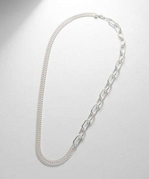 COCOSHNIK ONKITSCH / ココシュニックオンキッチュ ネックレス・ペンダント・チョーカー | シルバー ミックスチェーン ケーブルカーブ ドレープ ネックレス | 詳細4
