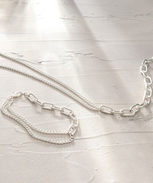 COCOSHNIK ONKITSCH / ココシュニックオンキッチュ ネックレス・ペンダント・チョーカー | シルバー ミックスチェーン ケーブルカーブ ドレープ ネックレス | 詳細6