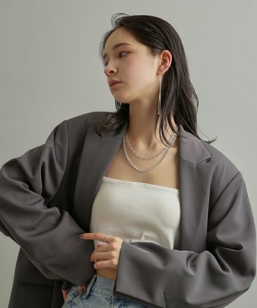 COCOSHNIK ONKITSCH / ココシュニックオンキッチュ ネックレス・ペンダント・チョーカー | シルバー デザインチェーン フラットケーブルネックレス（43㎝） | 詳細11