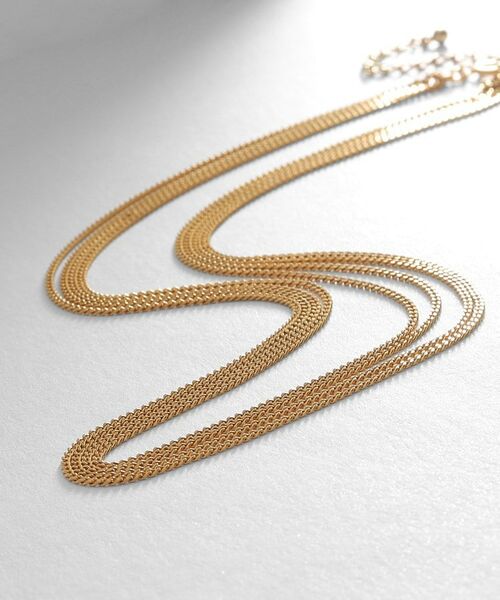 COCOSHNIK ONKITSCH / ココシュニックオンキッチュ ネックレス・ペンダント・チョーカー | シルバー カーブチェーン レイヤード ネックレス GP（ゴールド(600)）