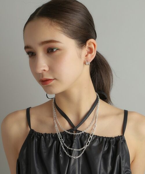 COCOSHNIK ONKITSCH / ココシュニックオンキッチュ ネックレス・ペンダント・チョーカー | シルバー デザインチェーン フラットオーバルリンクネックレス | 詳細11