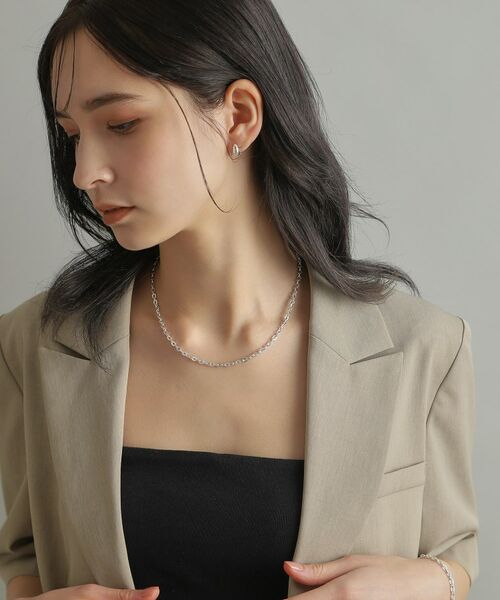 COCOSHNIK ONKITSCH / ココシュニックオンキッチュ ネックレス・ペンダント・チョーカー | シルバー デザインチェーン フラットオーバルリンクネックレス | 詳細7