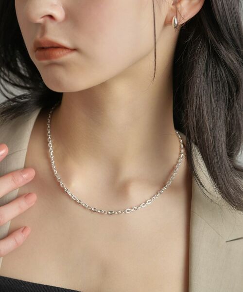 COCOSHNIK ONKITSCH / ココシュニックオンキッチュ ネックレス・ペンダント・チョーカー | シルバー デザインチェーン フラットオーバルリンクネックレス | 詳細8