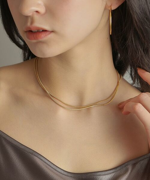 COCOSHNIK ONKITSCH / ココシュニックオンキッチュ ネックレス・ペンダント・チョーカー | シルバー スネークチェーン ダブルネックレス GP | 詳細11