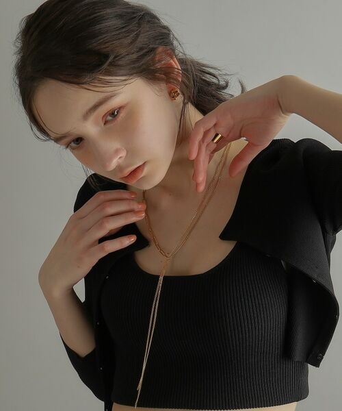 COCOSHNIK ONKITSCH / ココシュニックオンキッチュ ネックレス・ペンダント・チョーカー | シルバー ミックスチェーン フラット カーブドレープY ネックレス GP | 詳細13