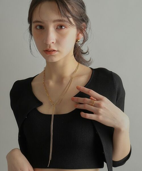 COCOSHNIK ONKITSCH / ココシュニックオンキッチュ ネックレス・ペンダント・チョーカー | シルバー ミックスチェーン フラット カーブドレープY ネックレス GP | 詳細14