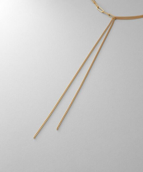 COCOSHNIK ONKITSCH / ココシュニックオンキッチュ ネックレス・ペンダント・チョーカー | シルバー ミックスチェーン フラット カーブドレープY ネックレス GP | 詳細2