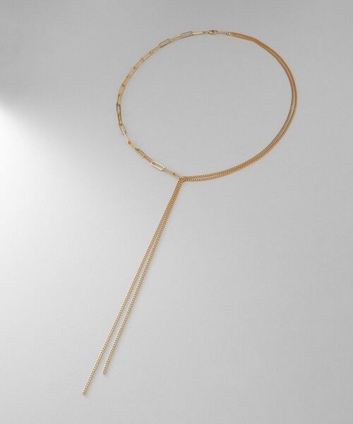 COCOSHNIK ONKITSCH / ココシュニックオンキッチュ ネックレス・ペンダント・チョーカー | シルバー ミックスチェーン フラット カーブドレープY ネックレス GP | 詳細5