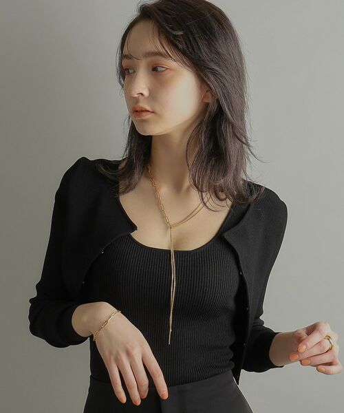 COCOSHNIK ONKITSCH / ココシュニックオンキッチュ ネックレス・ペンダント・チョーカー | シルバー ミックスチェーン フラット カーブドレープY ネックレス GP | 詳細8