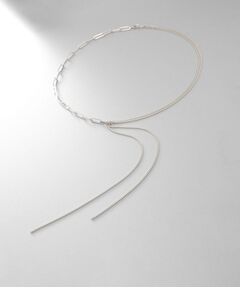 COCOSHNIK ONKITSCH / ココシュニックオンキッチュ ネックレス・ペンダント・チョーカー | シルバー ミックスチェーン フラット カーブドレープY ネックレス