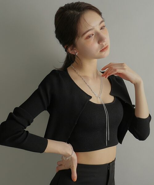 COCOSHNIK ONKITSCH / ココシュニックオンキッチュ ネックレス・ペンダント・チョーカー | シルバー ミックスチェーン フラット カーブドレープY ネックレス | 詳細14