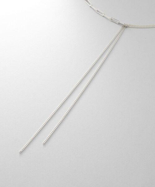 COCOSHNIK ONKITSCH / ココシュニックオンキッチュ ネックレス・ペンダント・チョーカー | シルバー ミックスチェーン フラット カーブドレープY ネックレス | 詳細2