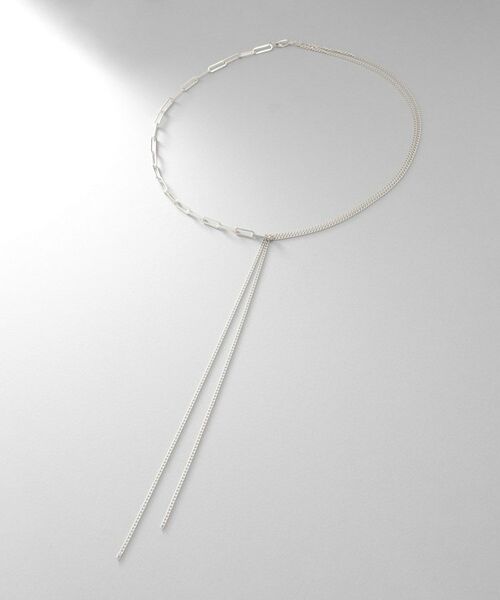 COCOSHNIK ONKITSCH / ココシュニックオンキッチュ ネックレス・ペンダント・チョーカー | シルバー ミックスチェーン フラット カーブドレープY ネックレス | 詳細5