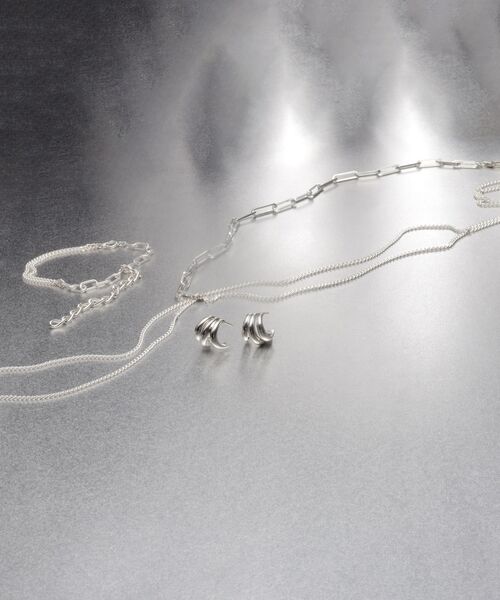COCOSHNIK ONKITSCH / ココシュニックオンキッチュ ネックレス・ペンダント・チョーカー | シルバー ミックスチェーン フラット カーブドレープY ネックレス | 詳細7