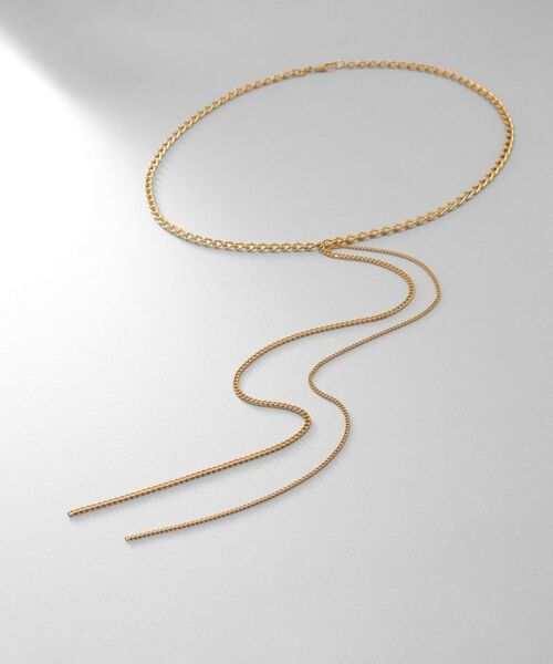 COCOSHNIK ONKITSCH / ココシュニックオンキッチュ ネックレス・ペンダント・チョーカー | シルバー ミックスカーブチェーンフリンジ ネックレス GP（ゴールド(600)）