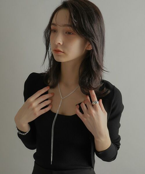 COCOSHNIK ONKITSCH / ココシュニックオンキッチュ ネックレス・ペンダント・チョーカー | シルバー ミックスカーブチェーンフリンジ ネックレス | 詳細8