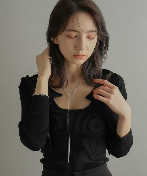 COCOSHNIK ONKITSCH / ココシュニックオンキッチュ ネックレス・ペンダント・チョーカー | シルバー ミックスカーブチェーンフリンジ ネックレス | 詳細9