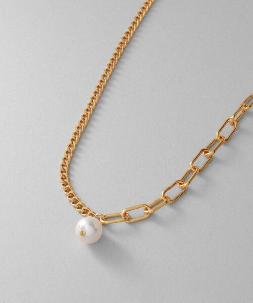 COCOSHNIK ONKITSCH / ココシュニックオンキッチュ ネックレス・ペンダント・チョーカー | シルバー ミックスチェーン ケーブル・カーブ パールネックレス GP | 詳細2