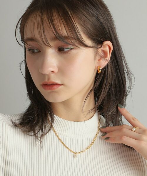 COCOSHNIK ONKITSCH / ココシュニックオンキッチュ ネックレス・ペンダント・チョーカー | シルバー ミックスチェーン ケーブル・カーブ パールネックレス GP | 詳細8