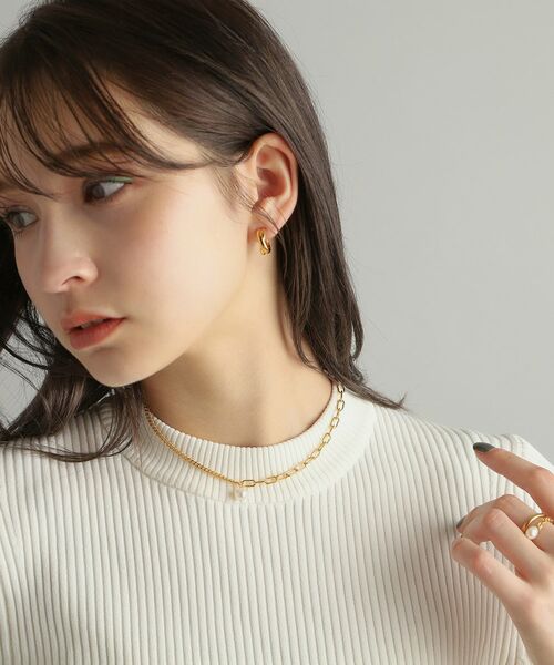 COCOSHNIK ONKITSCH / ココシュニックオンキッチュ ネックレス・ペンダント・チョーカー | シルバー ミックスチェーン ケーブル・カーブ パールネックレス GP | 詳細9