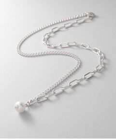 COCOSHNIK ONKITSCH / ココシュニックオンキッチュ ネックレス・ペンダント・チョーカー | シルバー ミックスチェーン ケーブル・カーブ パールネックレス