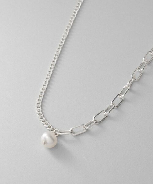 COCOSHNIK ONKITSCH / ココシュニックオンキッチュ ネックレス・ペンダント・チョーカー | シルバー ミックスチェーン ケーブル・カーブ パールネックレス | 詳細2