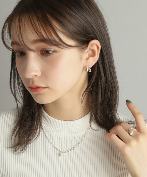 COCOSHNIK ONKITSCH / ココシュニックオンキッチュ ネックレス・ペンダント・チョーカー | シルバー ミックスチェーン ケーブル・カーブ パールネックレス | 詳細8