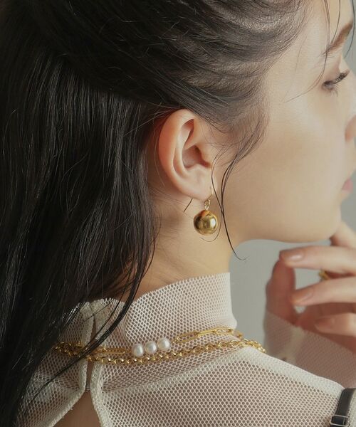 COCOSHNIK ONKITSCH / ココシュニックオンキッチュ ネックレス・ペンダント・チョーカー | シルバー フラットケーブルチェーン パールステーションネックレス GP | 詳細12